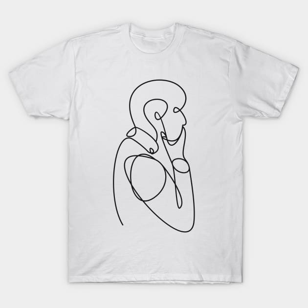 Man Line Art T-Shirt by Whatastory